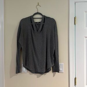 Gray long-sleeve top